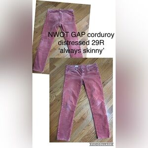 GAP Pink Corduroy Skinny Pants